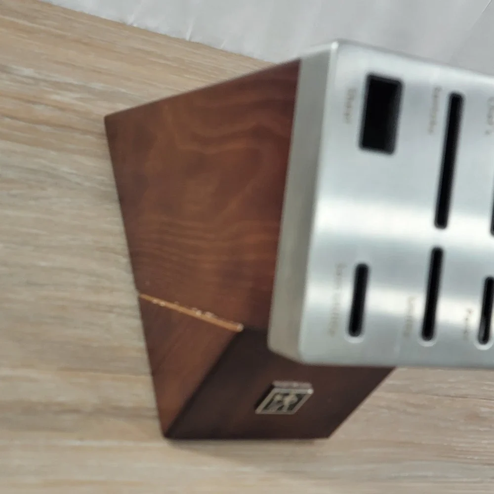 Zwilling J.A. Henckels Knife Block Holder Wooden Stainless Steel 6 Slot - Picture 5 of 7
